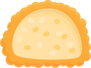 Cutted dish icon cartoon vector. Fried cuisine. Snack food