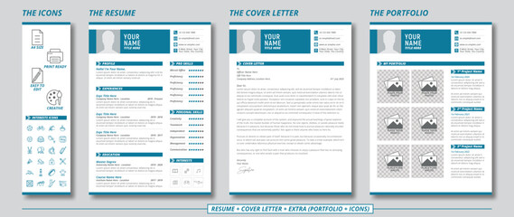 Clean Resume/CV Template with Cover Letter and Portfolio