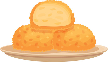 Arancini food icon cartoon vector. Cuisine dish. Homemade potato