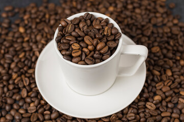 coffee beans in a cup