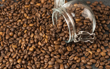 coffee beans in a jar
