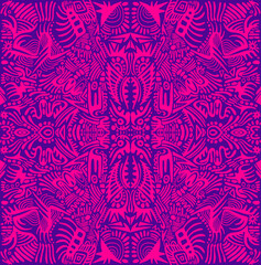 Violet pink colorful abstract psychedelic mandala. Ethnic decorative bizarre background.