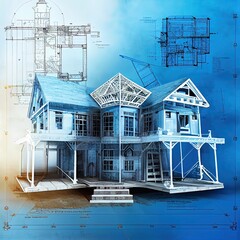 blueprints of House under construction 