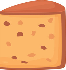 Panettone slice icon cartoon vector. Italian food. Chocolate cream