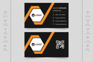 Colorful creative modern horizontal professional minimal company business card design