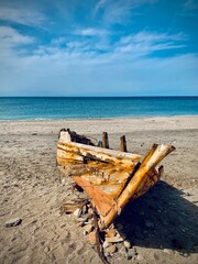 boat on the beach of Cabo de Gata, Spain