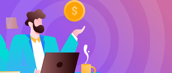 Business work character flat vector concept operation illustration
