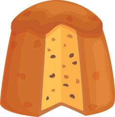 Bakery bread icon cartoon vector. Panettone cake. Sweet food