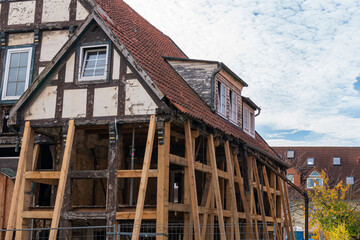 Repair and renovation of wooden structures of an old residential building.