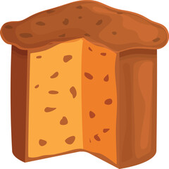 Christmas panettone icon cartoon vector. Sweet food. Bread italian