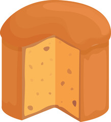 Panettone idea cake icon cartoon vector. Italian bread. Food chocolate