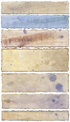 Torn watercolour strips pack