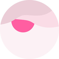 Pink Circle with Abstract Shapes