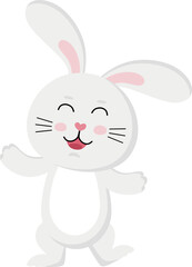 Cute funny bunnies on the theme of happy Easter.