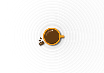 Minimal white bright coffee background.