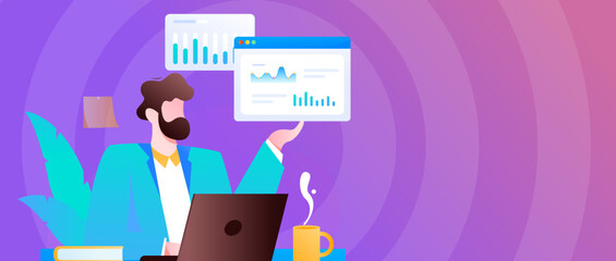 Business work character flat vector concept operation illustration
