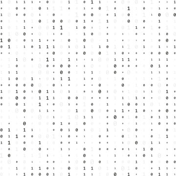 Numbers on the screen. Stream of binary code. Computer matrix. Graphic data, algorithm.