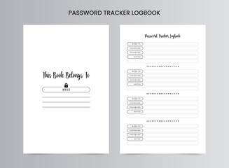 Password Tracker Logbook | KDP Interior