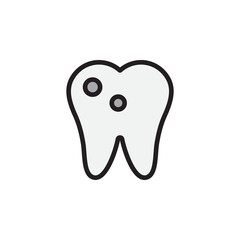 caries outline icon. Elements of smoking activities illustration icon. Signs and symbols can be used for web, logo, mobile app, UI, UX