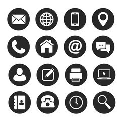 Contact and web icons set. Communication icon symbol