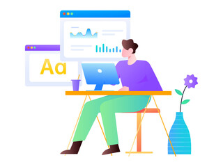 Business work character flat vector concept operation illustration
