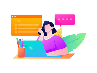 Business work character flat vector concept operation illustration
