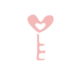 Valentine Doodle Key heart 