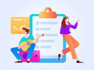 Business work character flat vector concept operation illustration
