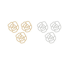 3 Roses Sign, Symbol, Luxury Logo isolated on White