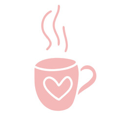 Valentine Doodle heart glass 