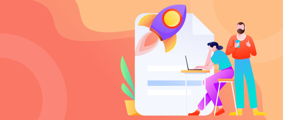 Business work character flat vector concept operation illustration
