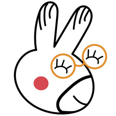 cute rabbit childish hand drawn illustration
