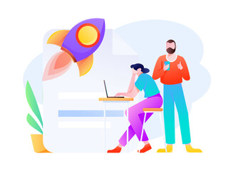 Business work character flat vector concept operation illustration
