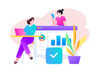 Business work character flat vector concept operation illustration
