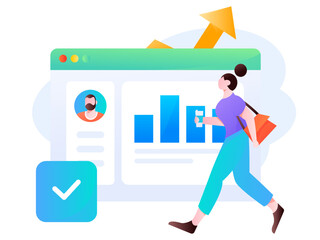 Business work character flat vector concept operation illustration
