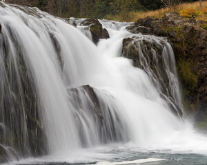 The stunning Reykjafoss waterfall in Hveragerdi, Iceland.