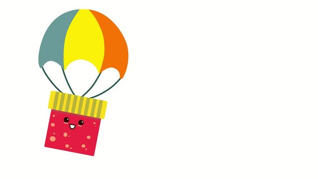 A present with a rescue parachute