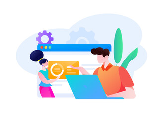 Business work character flat vector concept operation illustration
