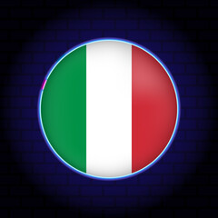 Neon Italy flag. Vector illustration.