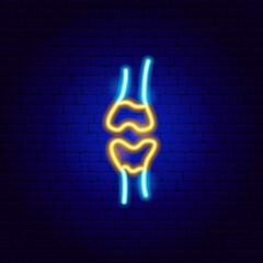 Bones Neon Sign. Vector Illustration of Medical Human Health Objects.
