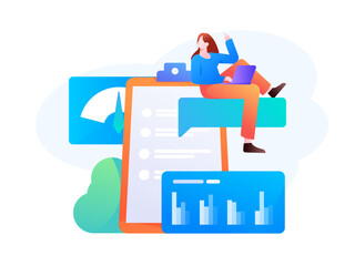 Business work character flat vector concept operation illustration
