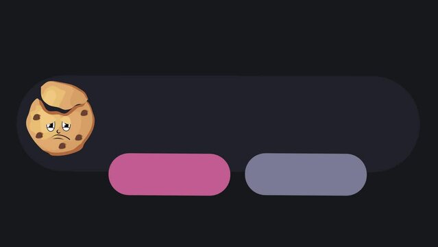 A cookie near by two buttons