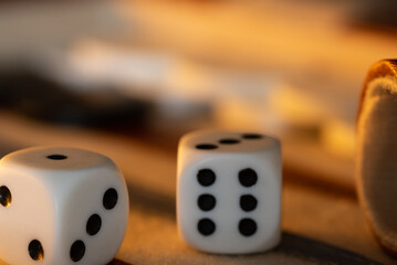Den Helder, Netherlands. November 2022. The traditional backgammon board game.
