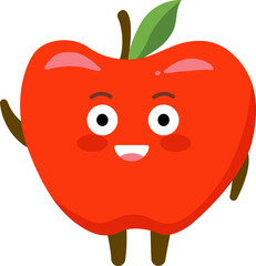 Fototapeta premium Apple Cartoon Character
