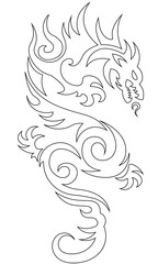 tattoo, symbol, isolated, art, vector, design, traditional, dragon, animal, sign, illustration, culture, monster, black, asian, decoration, fantasy, graphic, icon, background, ancient, japanese, chine