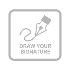 Draw your signature icon isolated on white background 