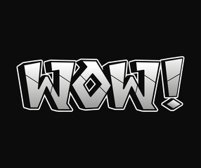 WOW word trippy psychedelic graffiti style letters.Vector hand drawn doodle cartoon logo WOW illustration. Funny cool trippy letters, fashion, graffiti style print for t-shirt, poster concept