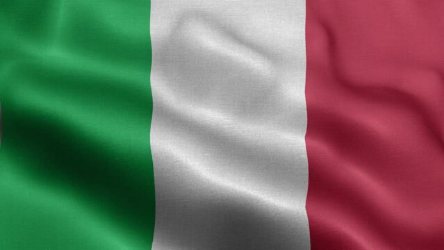 Flag of Italy fluttering in the wind.