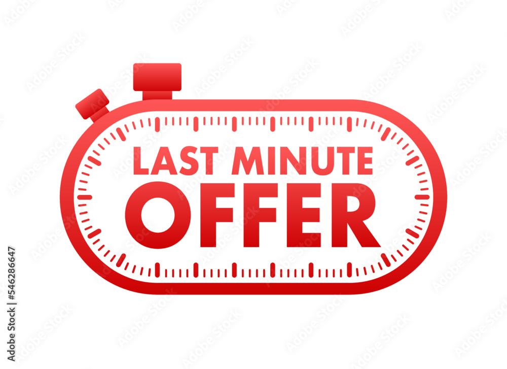 Canvas Prints Last minute offer with clock for promotion, Offers Label. Vector stock illustration.