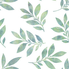 watercolor abstract leaves, seamless pattern for design.